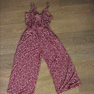 Kaileigh Burgundy Floral Jumpsuit